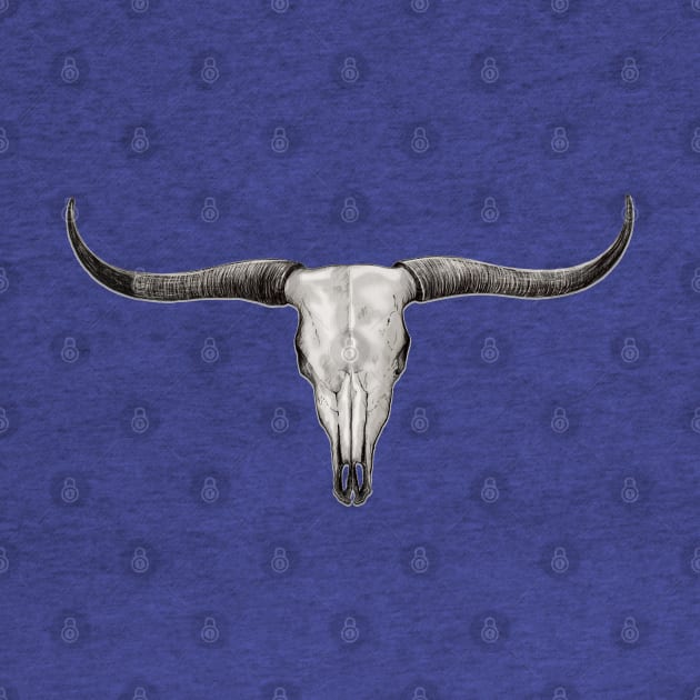 Longhorn Bull Steer Skull Ranch Barn Art by Dual Rogue